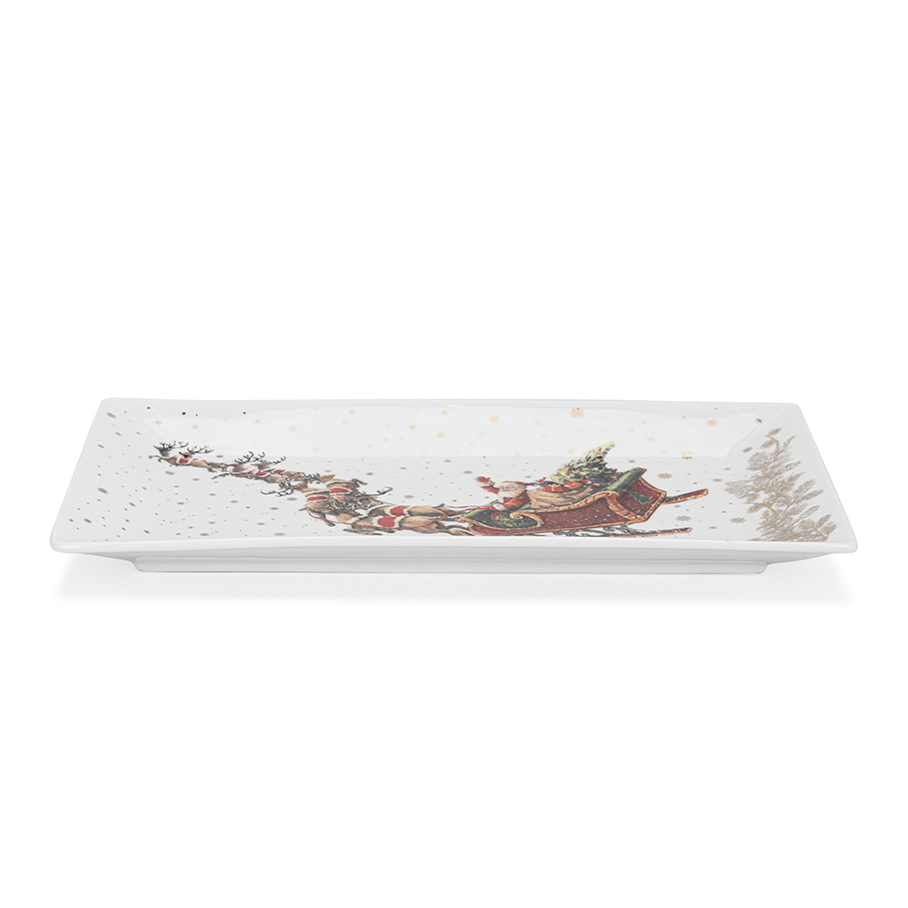 Taisnstūrformas šķīvis Christmas 25.5x14 cm (porcelāns)