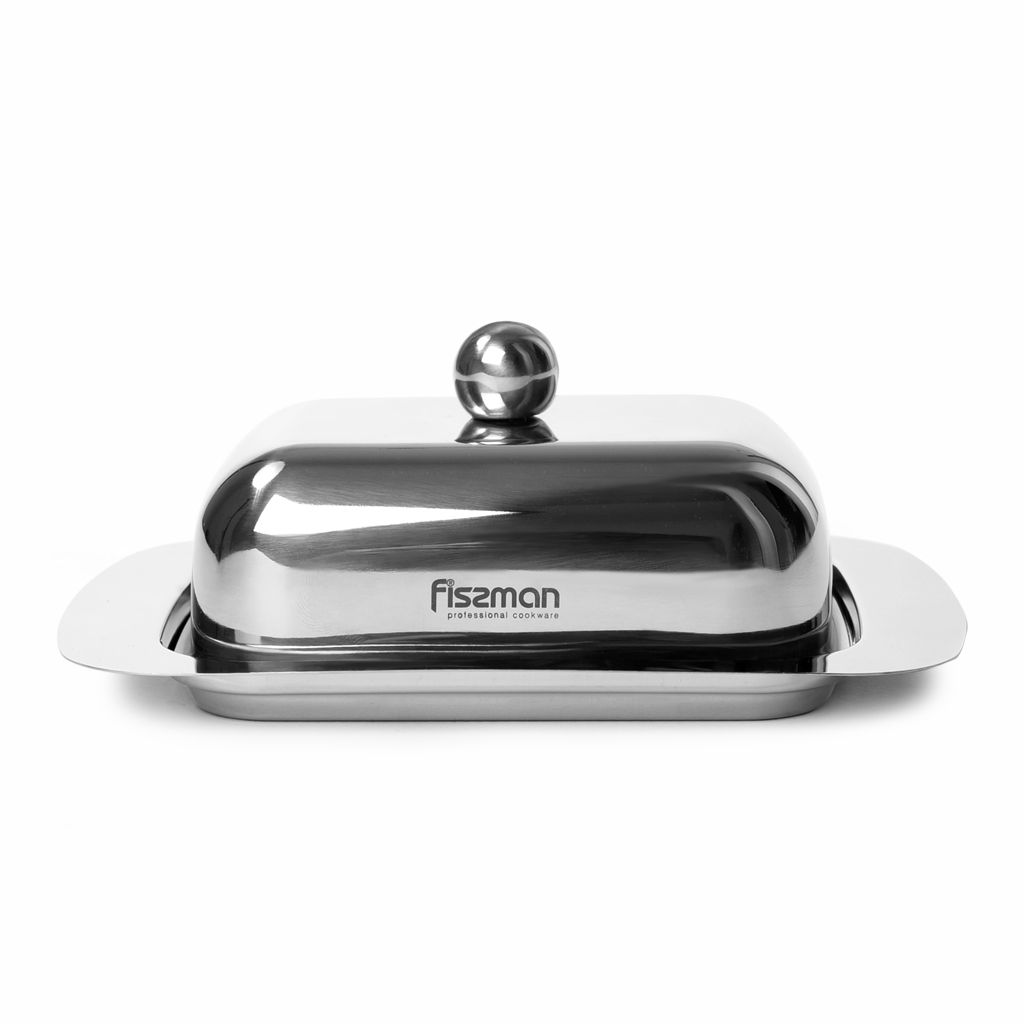 Butter dish with steel lid 18x12x7 cm (stainless steel)