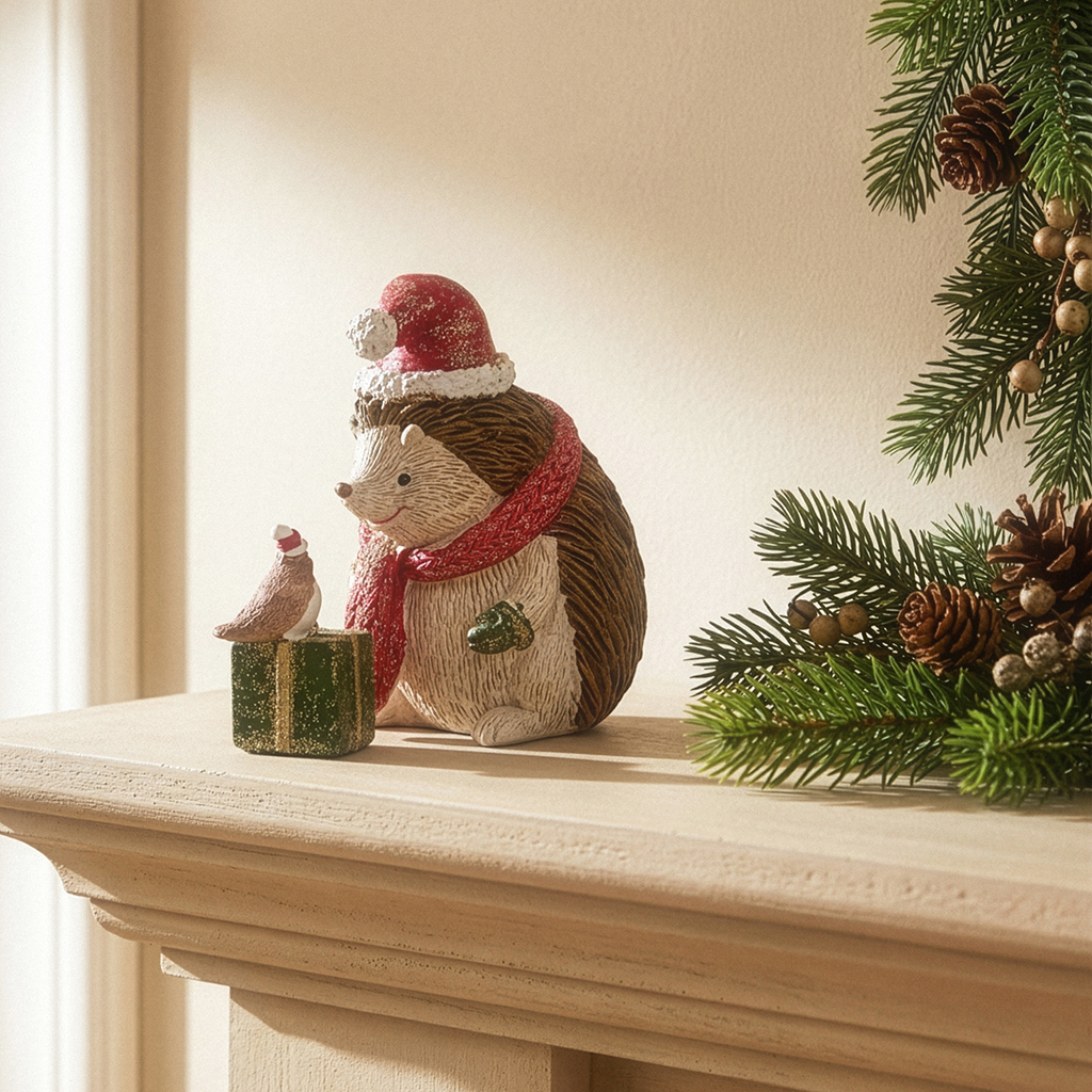 Figurine "Hedgehog with a gift" 9.5х5х8.5 cm (polyresin)