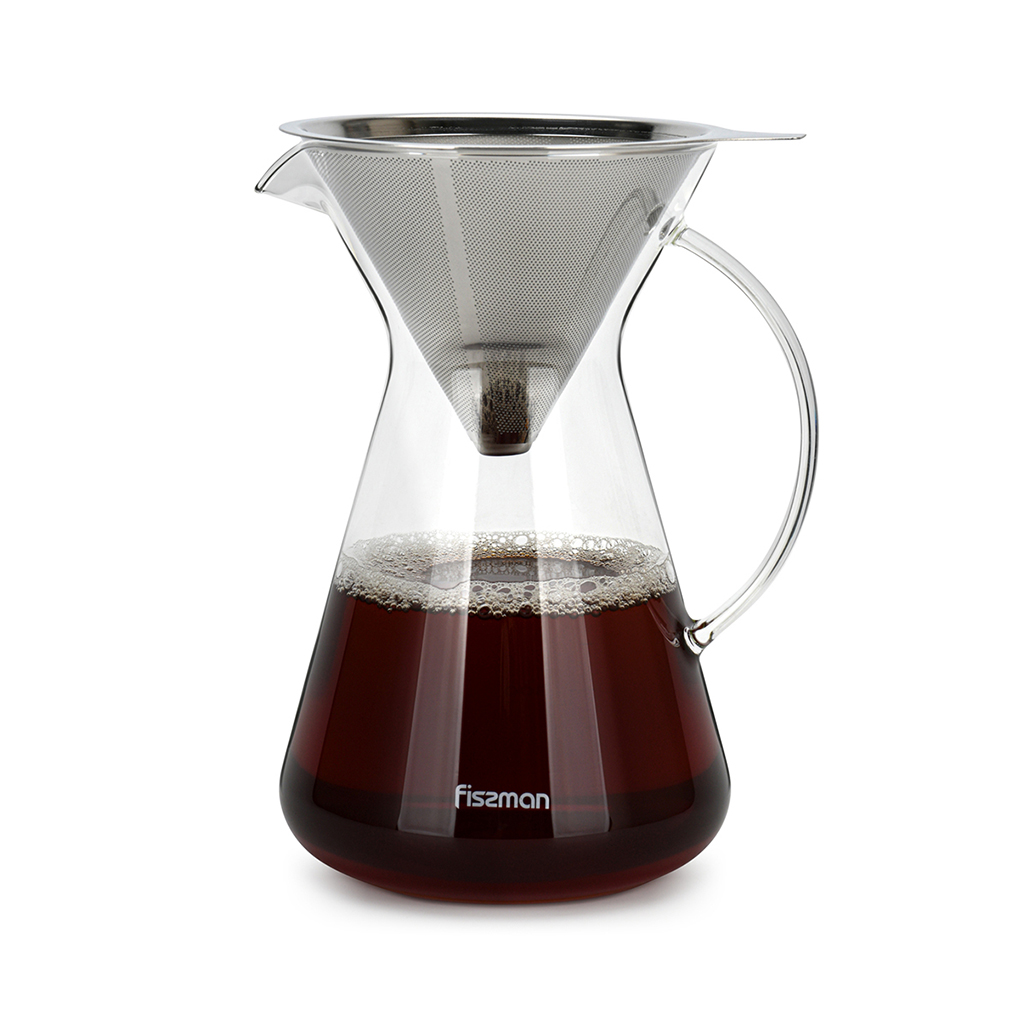 Coffee pot POUR OVER 900 ml with stainless steel filter (borosilicate glass)