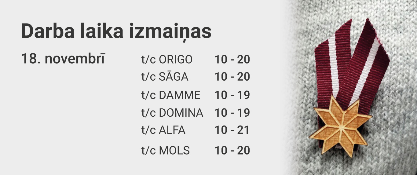 Izmaiņas darba laikā 18.11.