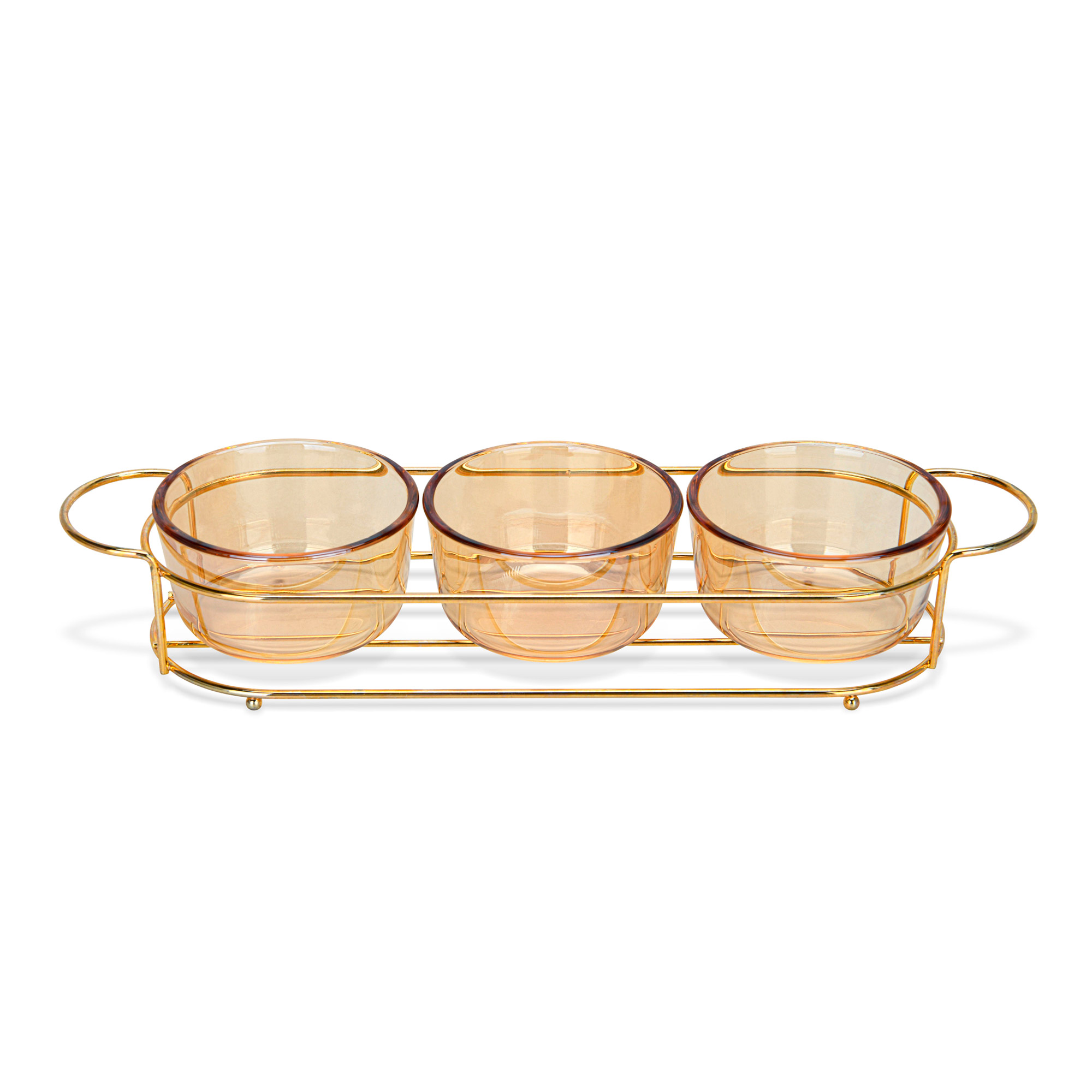 Set of bowls 3 pcs. in a metal stand