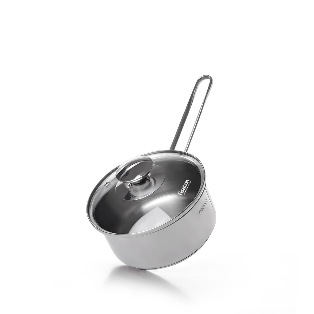 Saucepan BAMBINO 12x6.0 cm / 0,6 LTR with glass lid (stainless steel)