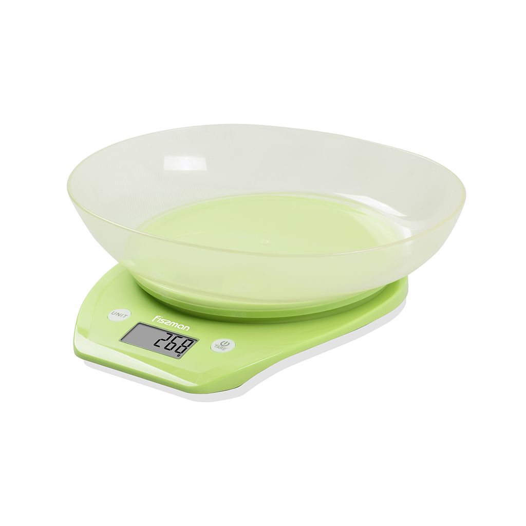 Electronic kitchen scales 22x21x6.6 cm with bowl (2x1.5V AAA batteries not included)