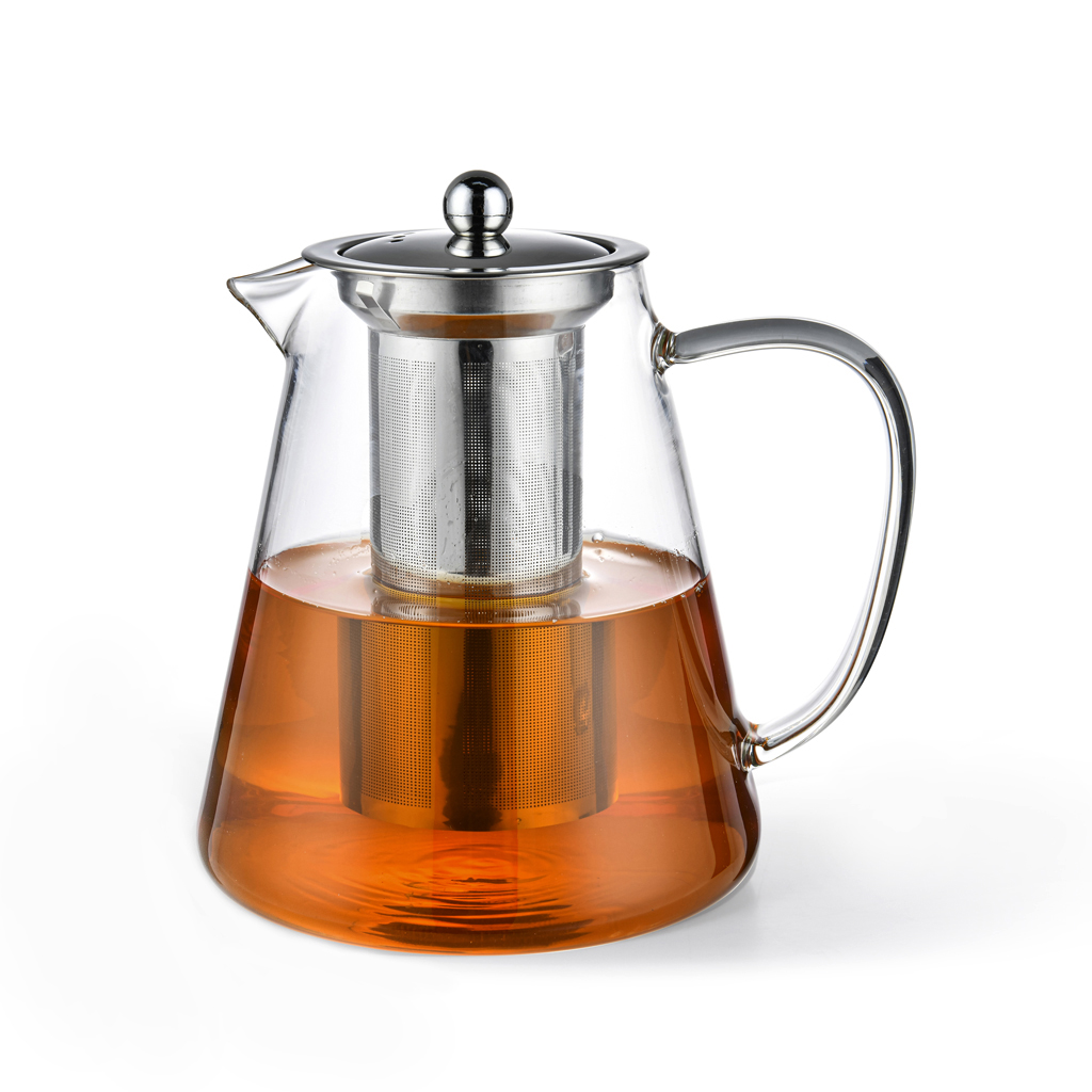 Tea pot 1300 ml with stainless steel filter (borosilicate glass)