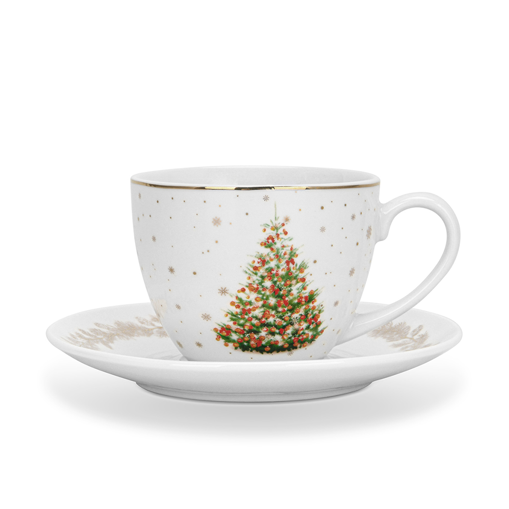 Tējas tasīte ar apakštasi 260 ml Christmas (porcelāns)