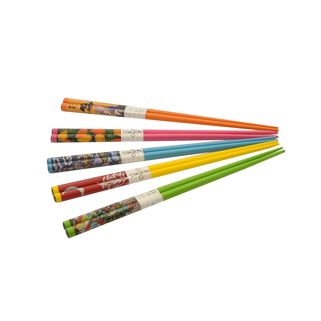 Набор из 5 пар разноцветных палочек для суши 22см (бамбук)