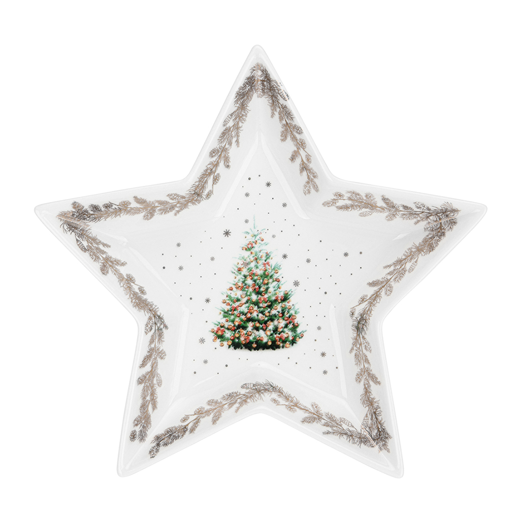 Servēšanas trauks zvaigznes formā 19 cm Christmas (porcelāns)