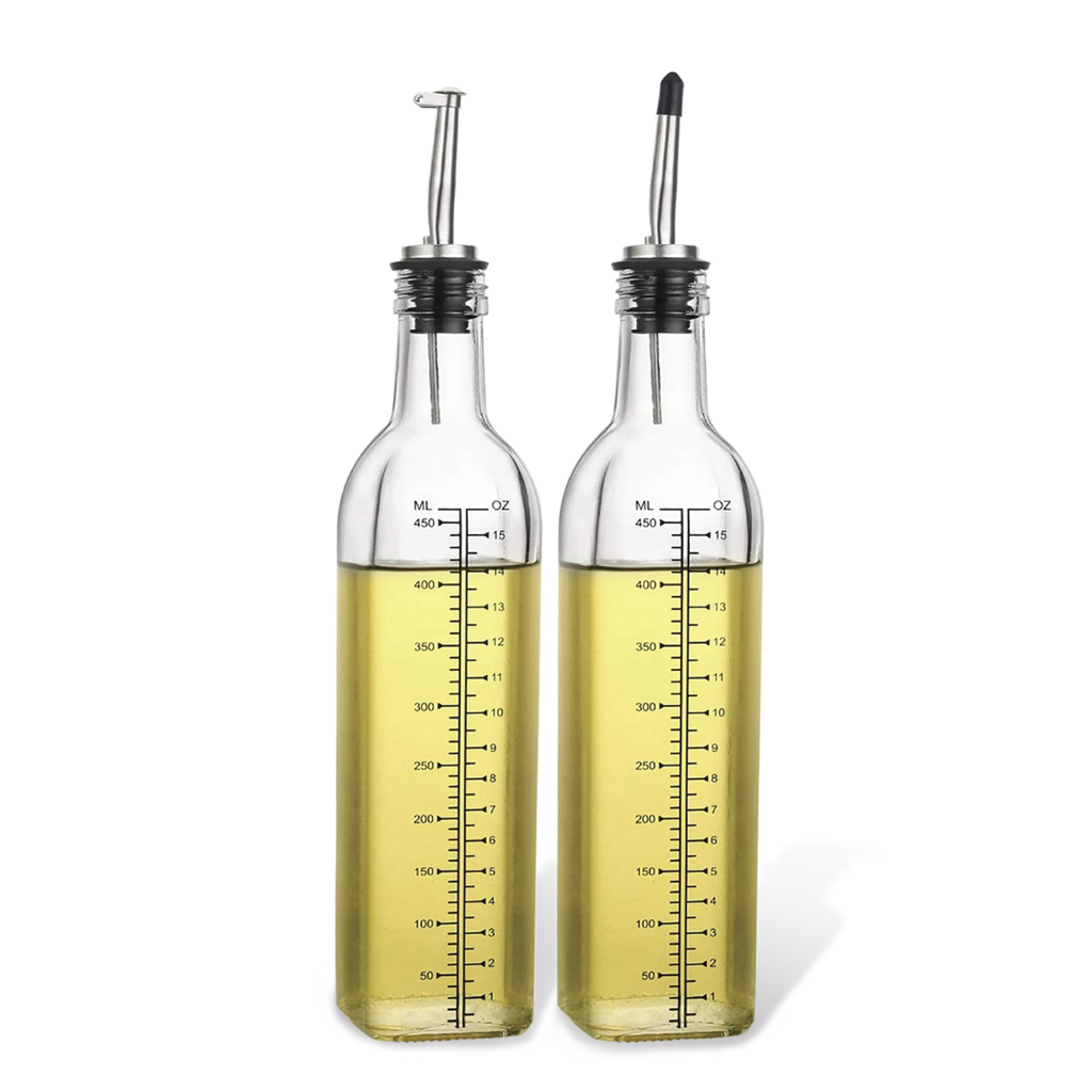 Buteliukų rinkinys aliejui ir actui 2x500 ml (stiklinis)