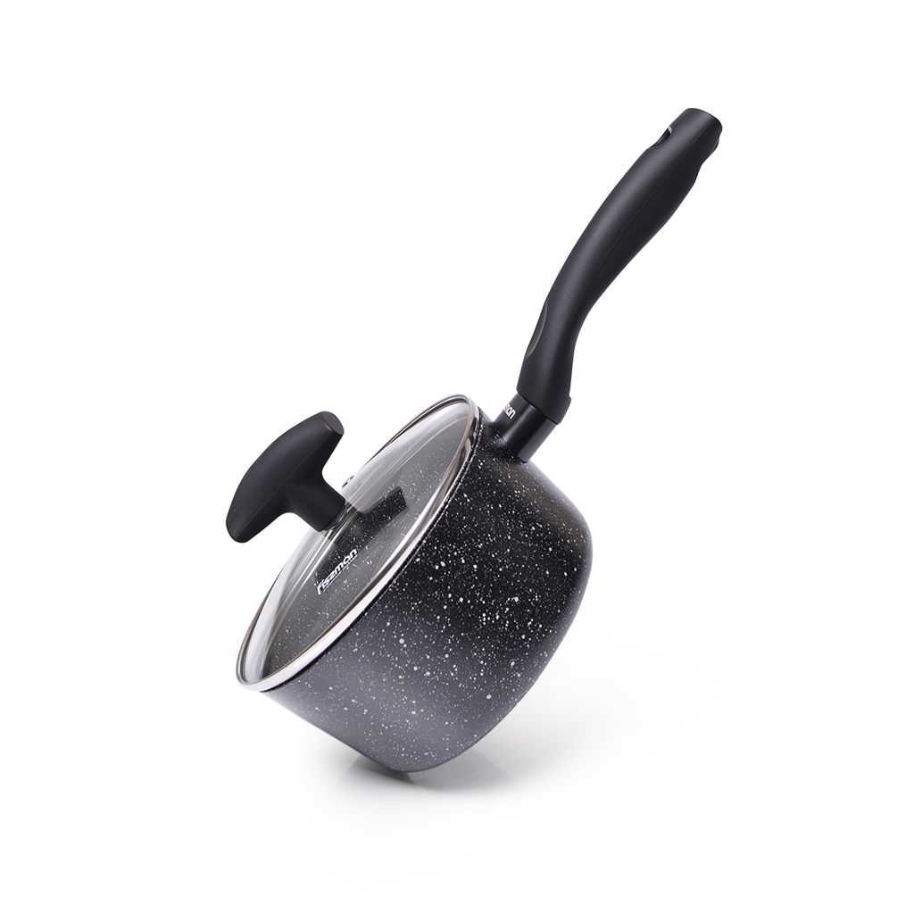 Ковш FIORE 16x8,5см / 1,45 л со стеклянной крышкой (алюминий)