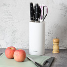 Подставка для хранения ножей 11x22 см круглая, цвет БЕЛЫЙ (пластик)