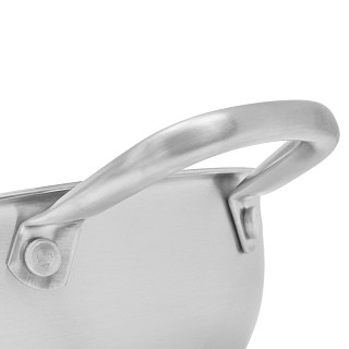 Deep frying pan AETERNUM 28х7.5 cm with glass lid (stainless steel)