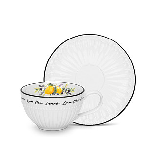 Set of cups PROVENCE 250 ml x 2 pcs. with saucers (porcelain)