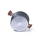 Keptuvė DIAMOND GREY 24x12cm / 4,5l su stikliniu dangčiu (aliuminiu)