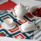 Butter Dish ALEKSA 17.8X11.5 cm color white (porcelain)