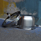 Stockpot CALLISTO 18x8.5 cm / 1.9 LTR with glass lid, pouring lip and lid strainer (stainless steel)