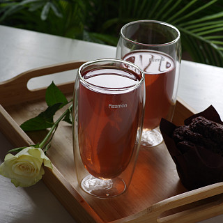 Cup set 2pcs FRAPPE 350 ml double wall glass (borosilicate glass)