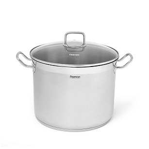 Кастрюля TAHARA 28x21,5см / 13,2л со стеклянной крышкой (нерж.сталь)