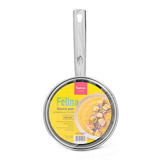 Saucepan FELINA 14x8,5 cm / 1,1 l with glass lid (stainless steel)