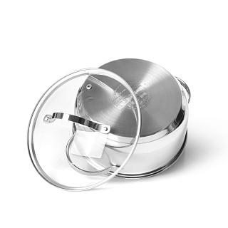 Stockpot LUMINOSA 26x13.5 cm / 7.1 LTR with glass lid (stainless steel)