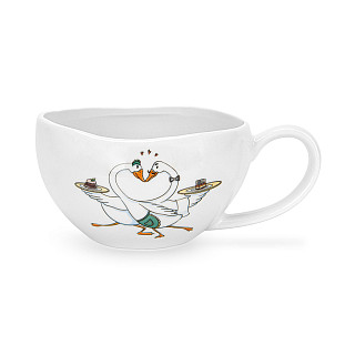Krūze BON APPETIT 220 ml ar apakštasīti (porcelāns)