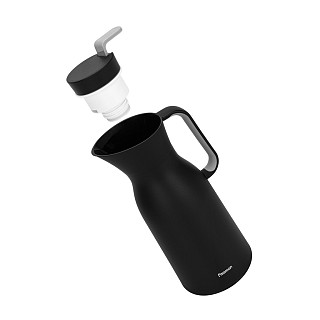 Thermal jug 1 l with glass flask, black