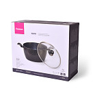 Stockpot MAGNA 30x15 cm / 9.15 LTR with glass lid with induction bottom (aluminium with non-stick coating)