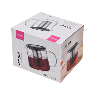Arbatinukas 1500 ml su nerūdijančio plieno filtru (borosilikatinis stiklas)