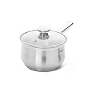 Saucepan FELINA 14x8,5 cm / 1,1 l with glass lid (stainless steel)