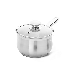 Saucepan FELINA 14x8,5 cm / 1,1 l with glass lid (stainless steel)