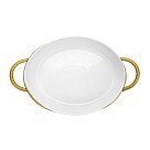 Serving dish 36.2x23.2х7.3 cm with metal stand (porcelain)