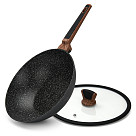 Wok keptuvė DIAMOND 28x8 cm / 3,6 l su stikliniu dangčiu