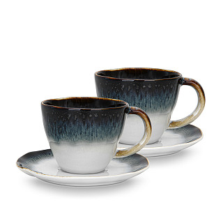 Tasīšu komplekts GALACTICA 230 ml x 2 gab. ar apakštasītēm (porcelāns)