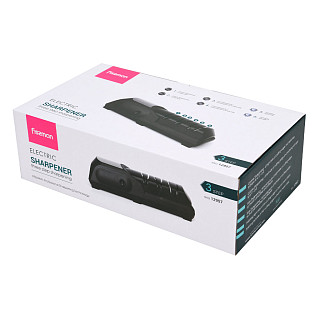 Electric sharpener for knives with three-step sharpening