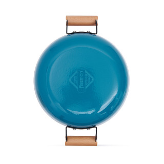 Shallow casserole SEAGREEN 28x8 cm / 4 LTR with glass lid (enamelled lightweight cast iron with non-stick coating)