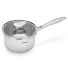 Sauce pan PREMIUM ONE 16x9 cm / 1,6 LTR with glass lid (stainless steel)
