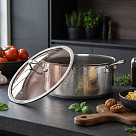 Katls HERITAGE PRO 28x12 cm / 7 L ar stikla vāku (nerūsējošais tērauds ar pretpiedeguma pārklājumu)