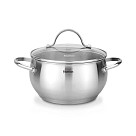 Stockpot MARTINEZ 24x13 cm / 5.9 LTR with glass lid (stainless steel)