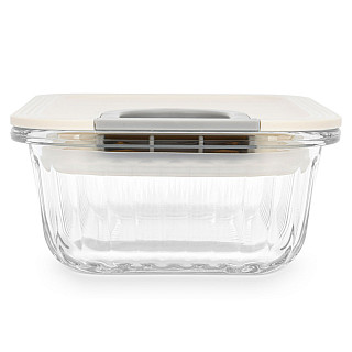 Container with plastic lid 15x11x6 cm / 370 ML (borosilicate glass)