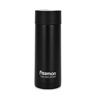 Double wall vacuum flask 390 ml black (stainless steel)