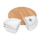 Bļodiņu komplekts koka statīvā 4 gab. 31x21x3,8 cm (porcelāns)