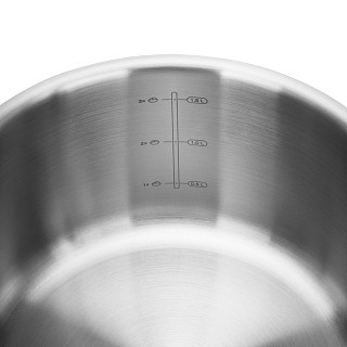 Sauce pan MASTER CHEF 16x9 cm / 1,6 LTR with glass lid (stainless steel)