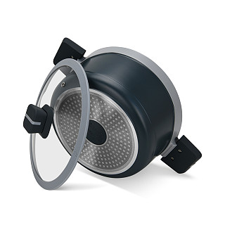 Puodas Luxuria 24x12cm / 4,5l su stikliniu dangteliu (aliuminis)