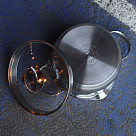 Katls CALLISTO 18x8,5 cm/1900 ml ar stikla vāku (nerūsējošais tērauds)