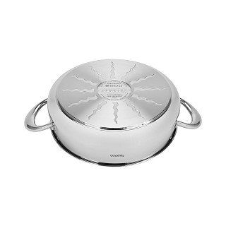 Sautējamā panna ABSOLUTE PRO 26x7,5 cm / 3,9L ar stikla vāku (nerūsējošais tērauds)