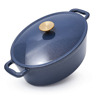 Ovāls katls LE MANS BLUE 30x11,4 cm / 4,8 L ar vāku (emaljēts čuguns)