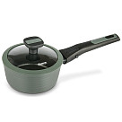 Saucepan BRILLIANT 16x7.5 cm / 1.3 LTR with detachable handle and glass lid (aluminum with non-stick coating)