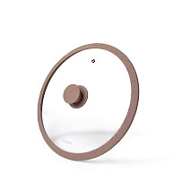 Lid ARCADES 24 cm with BROWN marbling silicone rim (glass)