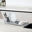 Dish drying rack 20x46.5 cm (stainless steel, plastic)