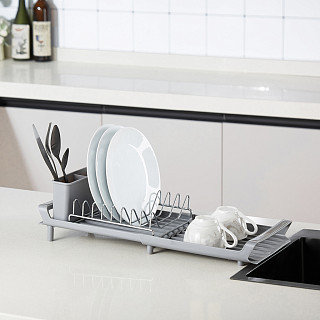 Dish drying rack 20x46.5 cm (stainless steel, plastic)
